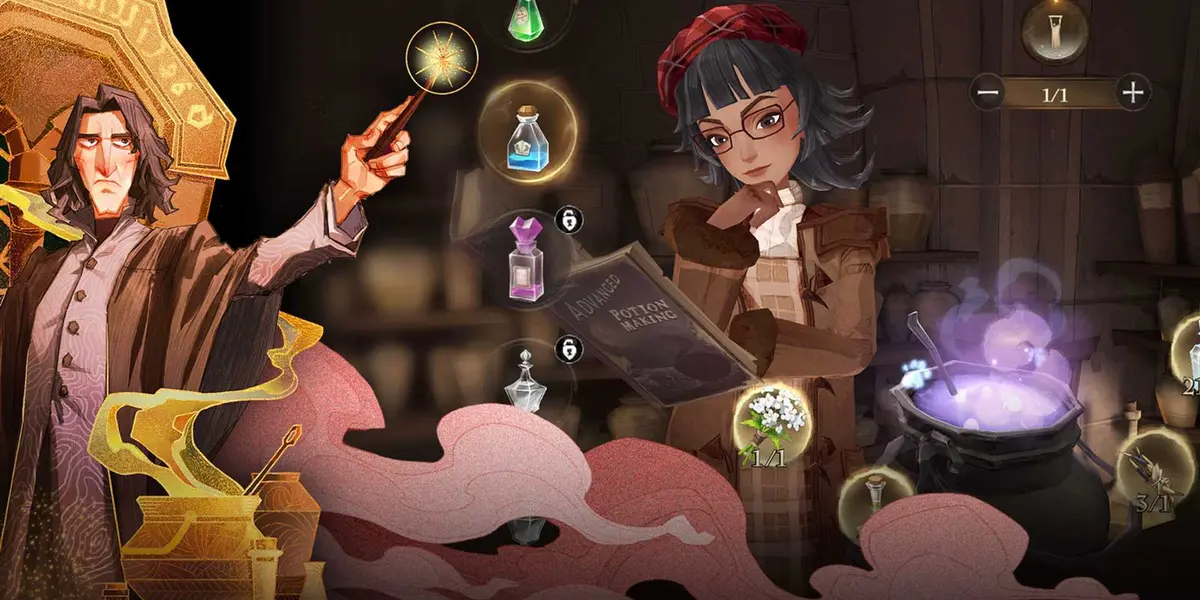 Students crafting potions in Harry Potter Magic Awakened.